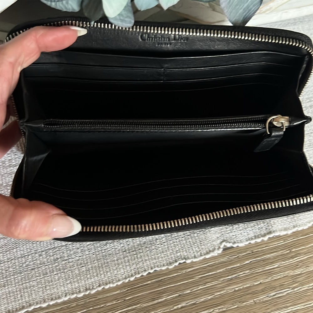 Christian Dior Trotter Patent leather Black Long Zip Around Wallet GUC - Picture 3 of 4